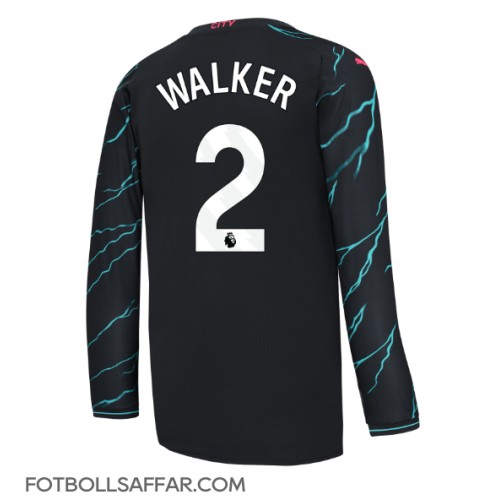 Manchester City Kyle Walker #2 Tredjeställ 2023-24 Långärmad